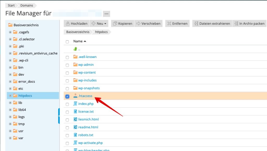 .htaccess im im httpdocs Verzeichnis