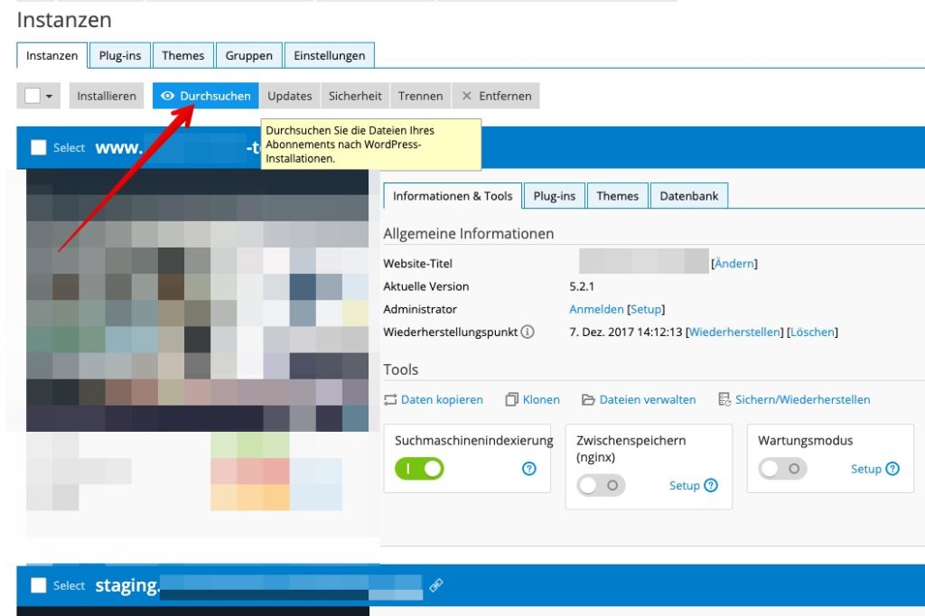 Nach Instanzen suchen im Toolkit