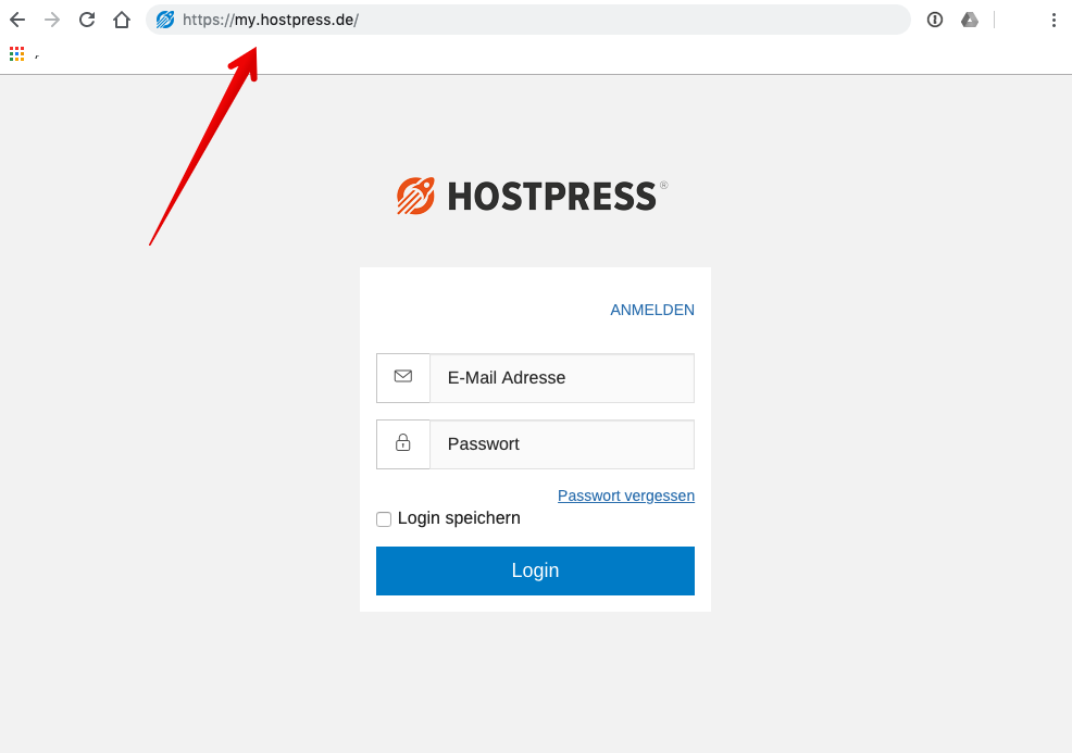 Loginbereich auf https://my.hostpress.de