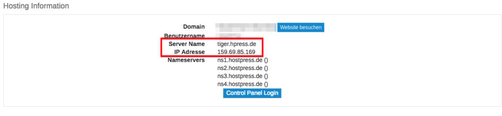 Screenshot aus dem Kundencenter